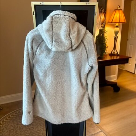 Kuhl Flight Jacket Size S )atmeal Plush Fleece Fold Away Hood Sherpa - Picture 6 of 6